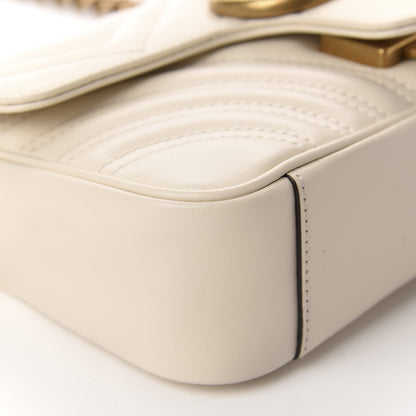 Gucci Calfskin Matelasse Mini GG Marmont Shoulder Bag White 6 of 11