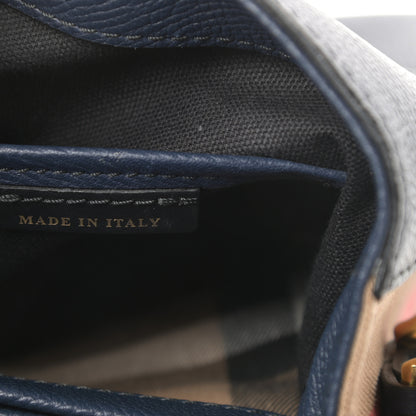 Burberry Derby Calfskin House Check Small Camberley Ink Blue 7 of 12