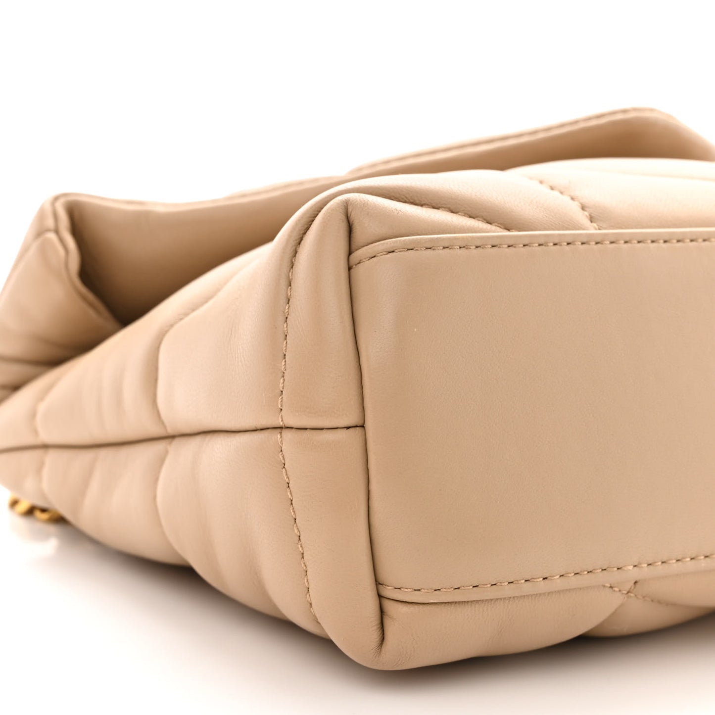 Lambskin Quilted Toy Loulou Puffer Monogram Chain Satchel Dark Beige