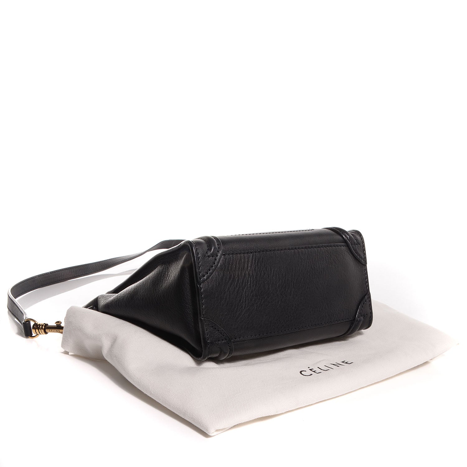 Celine Smooth Calfskin Nano Luggage Black 4 of 9