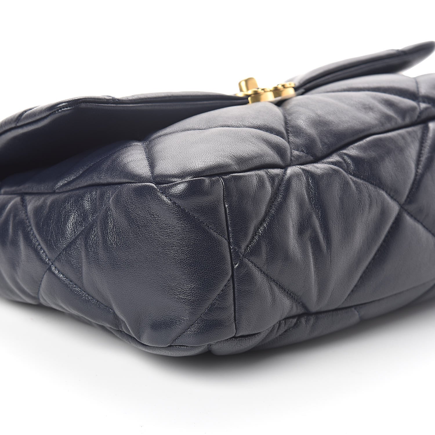Chanel Goatskin Quilted Large 19 Flap Navy Blue 9 of 11