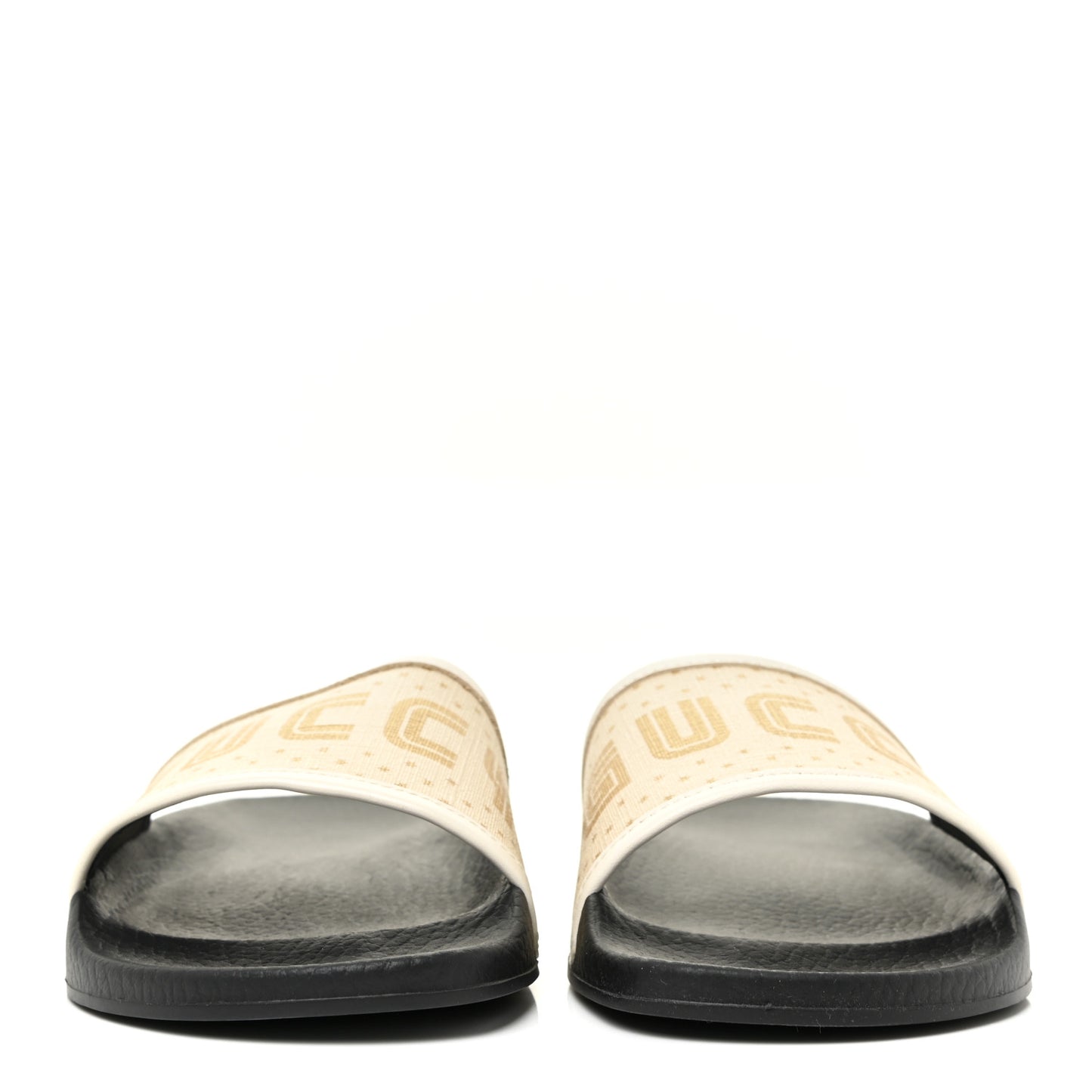 X SEGA Supreme Canvas GUCCY Stars Womens Slide Sandals 37 Mystic White Gold