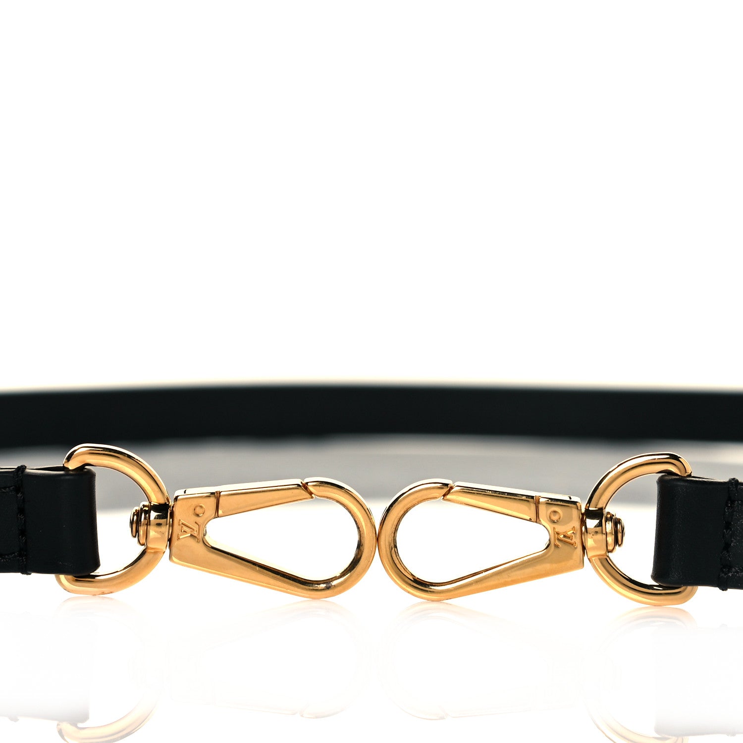 Louis Vuitton Calfskin 16mm Adjustable Shoulder Strap Black 3 of 4