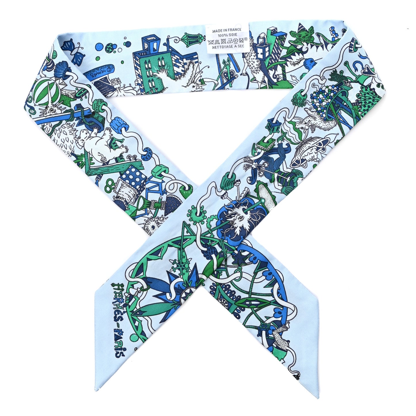 Silk La Folle Parade Twilly Bleu Ciel Vert Cobalt