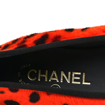 Chanel Pony Hair Lambskin Patent Calfskin Cap Toe CC Ballerina Flats 36 Orange Black White 7 of 9