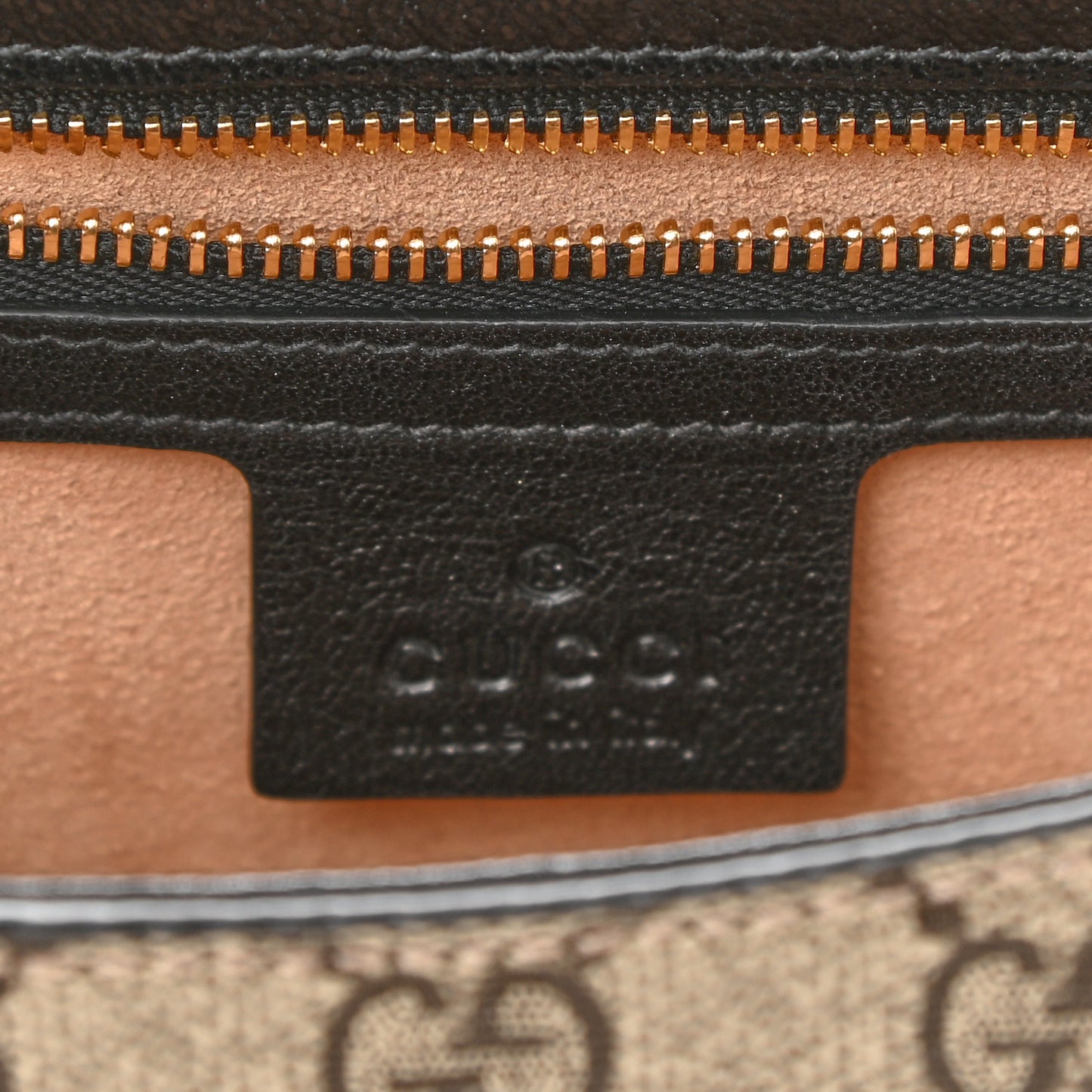 GG Supreme Monogram Calfskin Small Padlock Messenger Shoulder Bag Beige Black Cuir