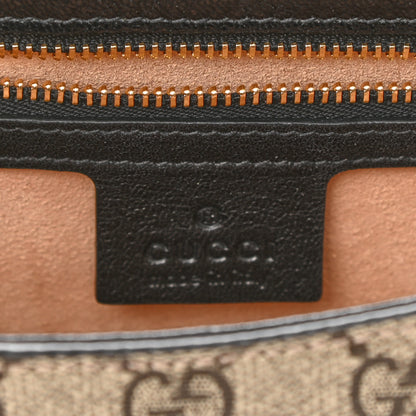 Gucci GG Supreme Monogram Calfskin Small Padlock Messenger Shoulder Bag Beige Black Cuir 6 of 12