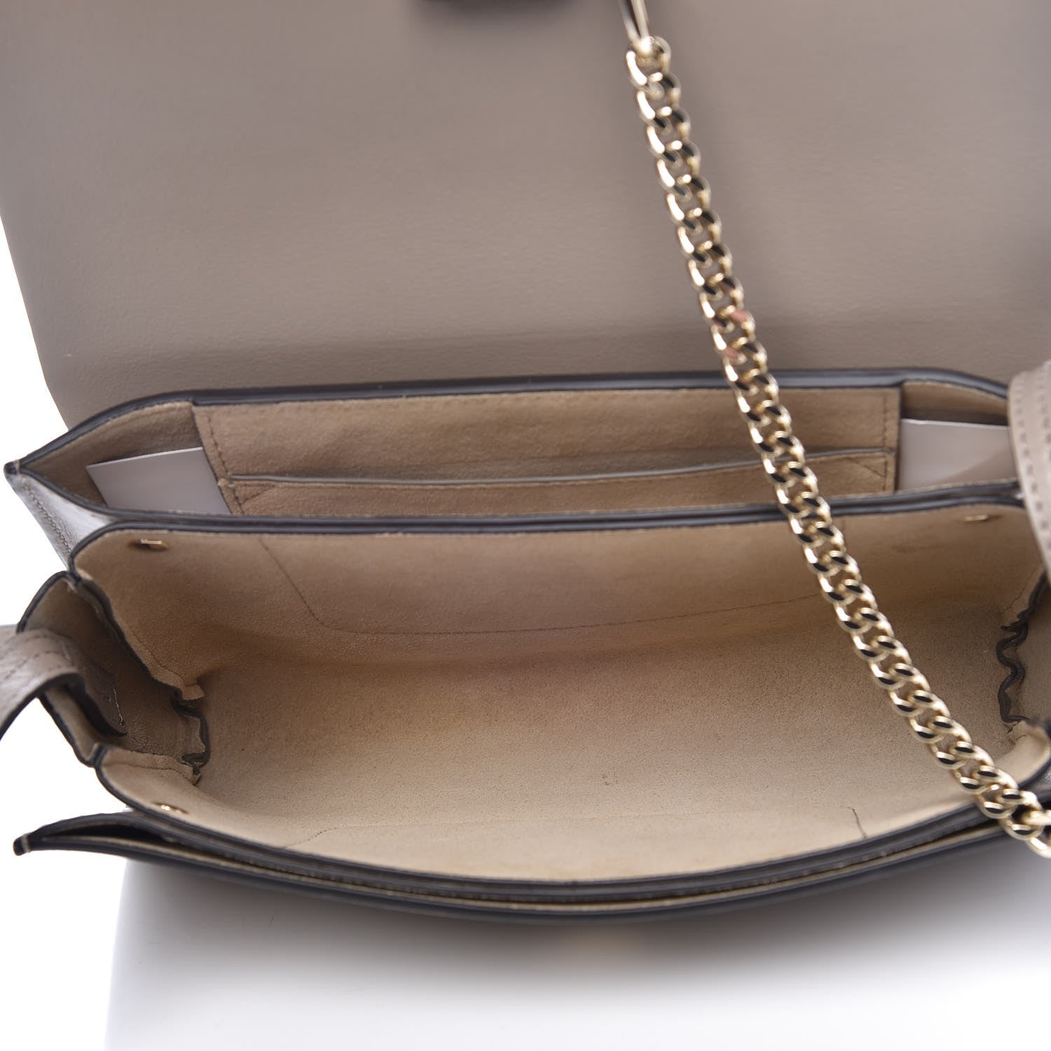 Chloe Suede Calfskin Small Faye Shoulder Bag Motty Grey 5 of 8