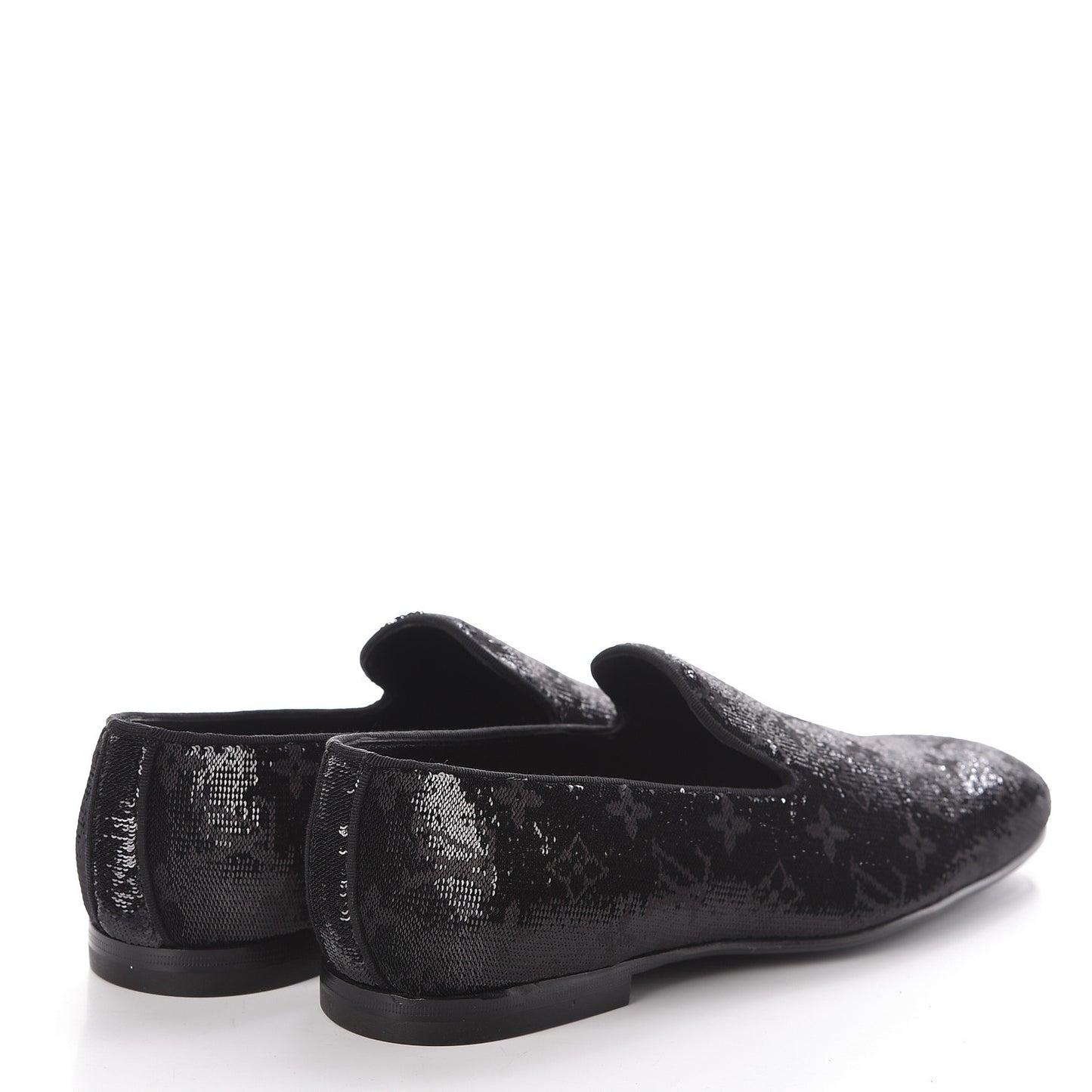 Monogram Embroided Sequins Mens Grenelle Richelieu Shoes 8.5 Black