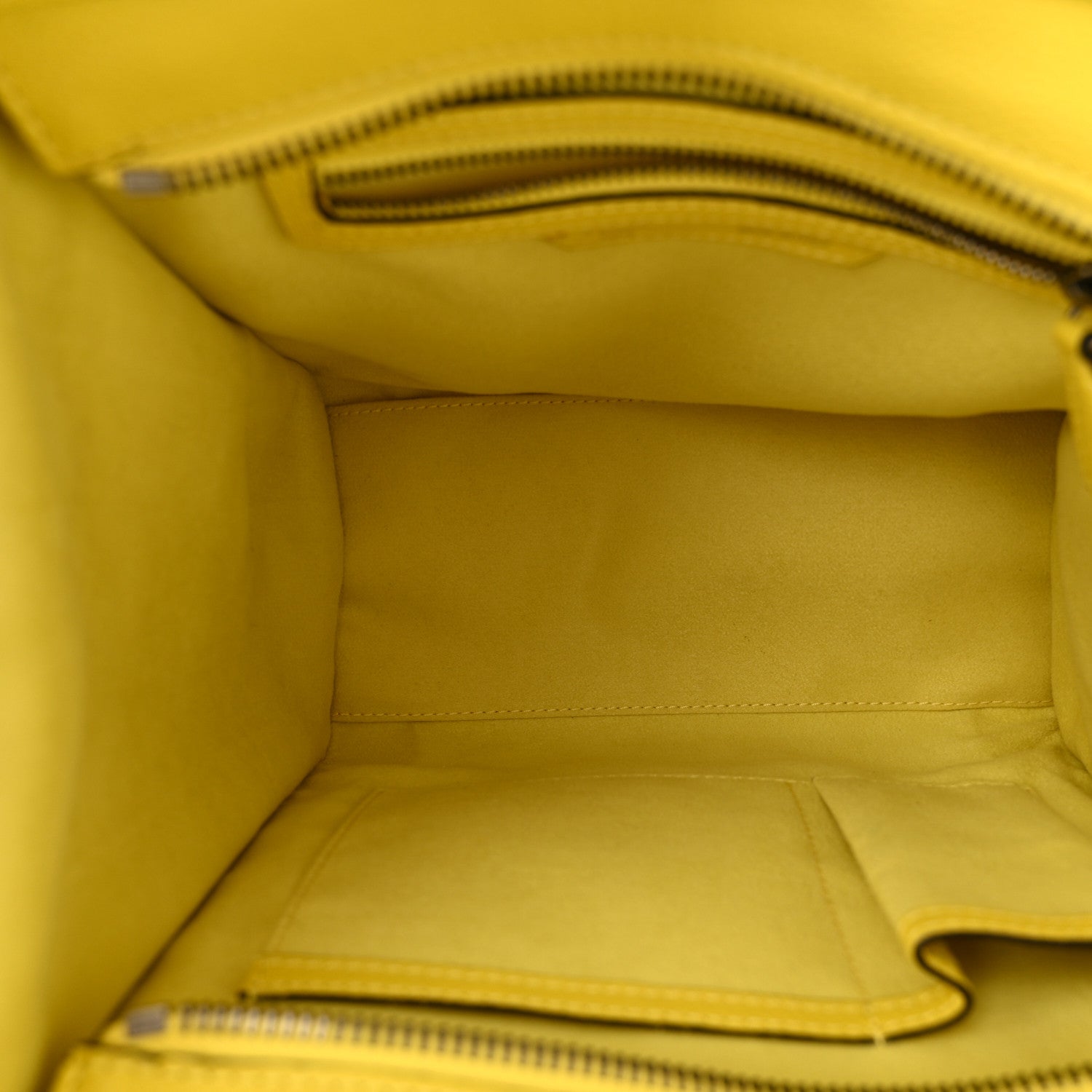 Celine Drummed Calfskin Micro Luggage Citron 5 of 12