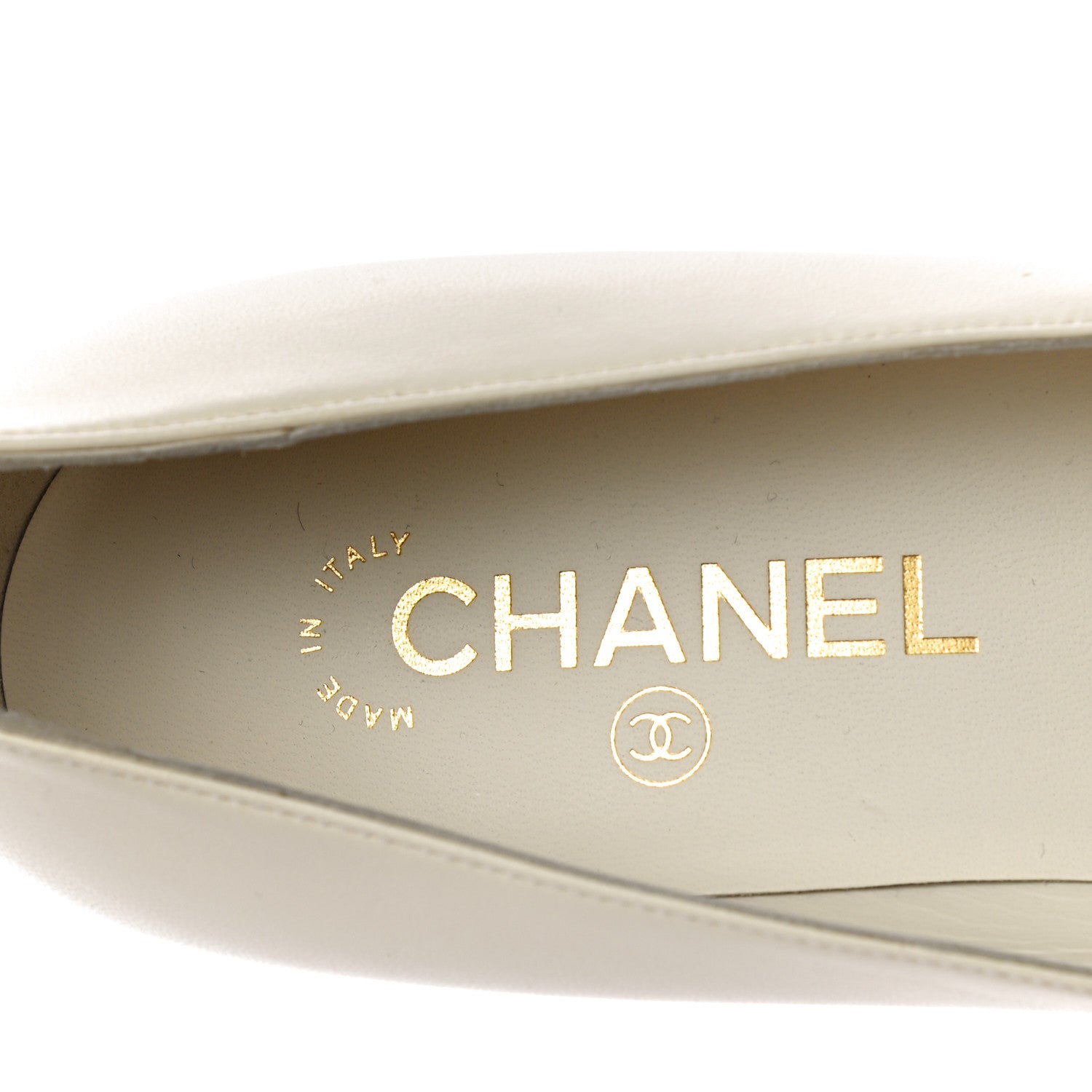 Chanel Lambskin Grosgrain Pearl Cap Toe CC Pumps 39 Ivory Black 8 of 13