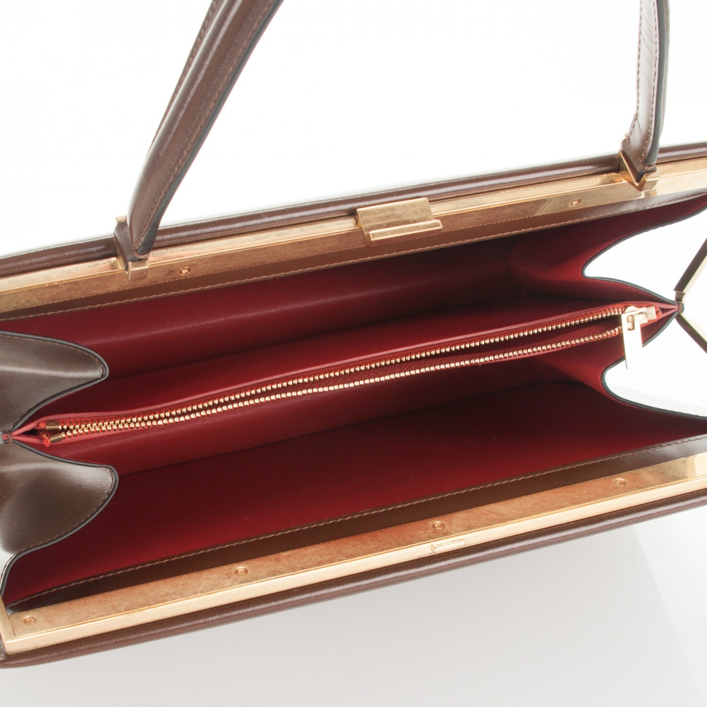 Patina Box Calfskin Medium Clasp Bag Camel