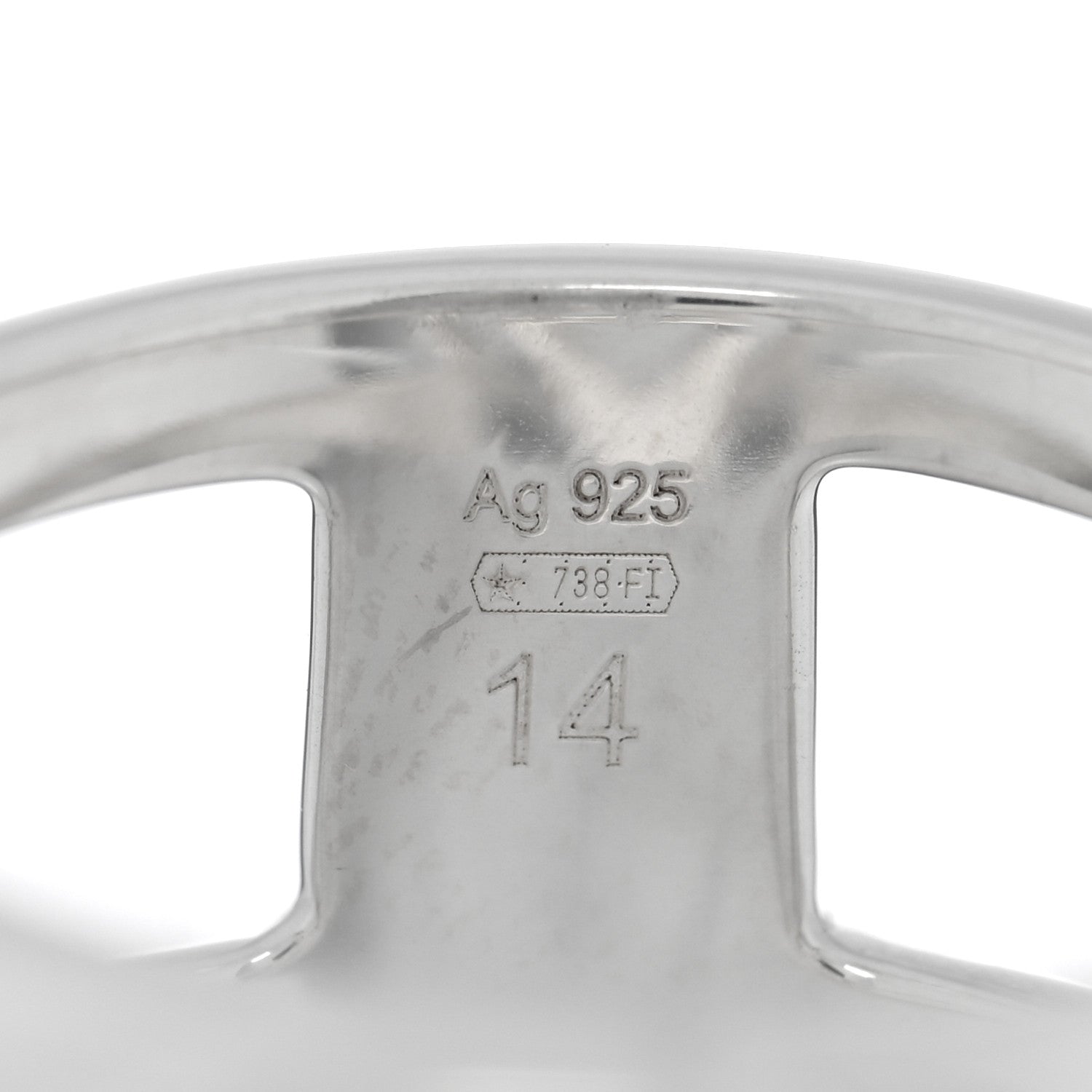 Gucci Sterling Silver 9mm Interlocking G Open Band Ring 53 6.5 4 of 4