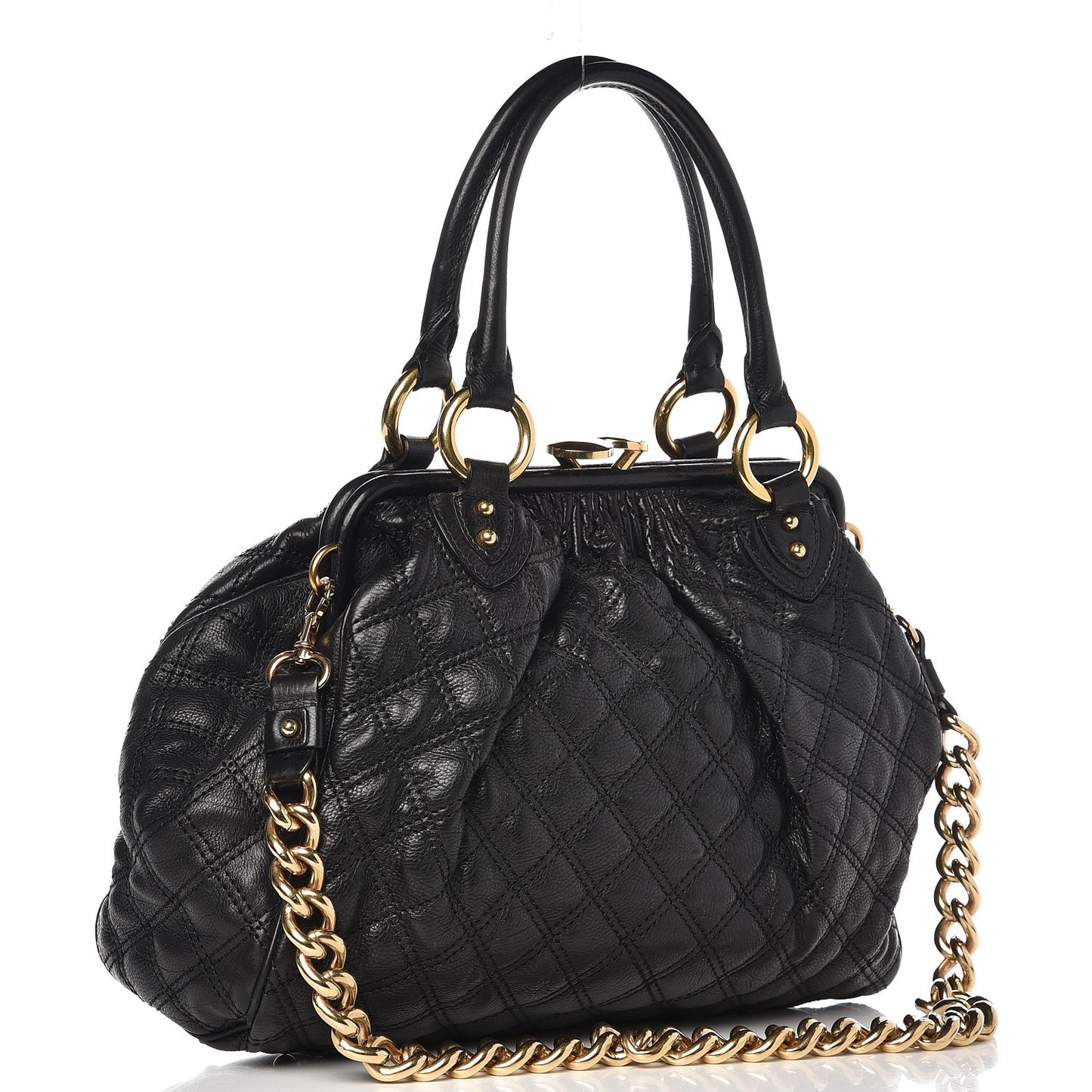 Calfskin Quilted Stam Black