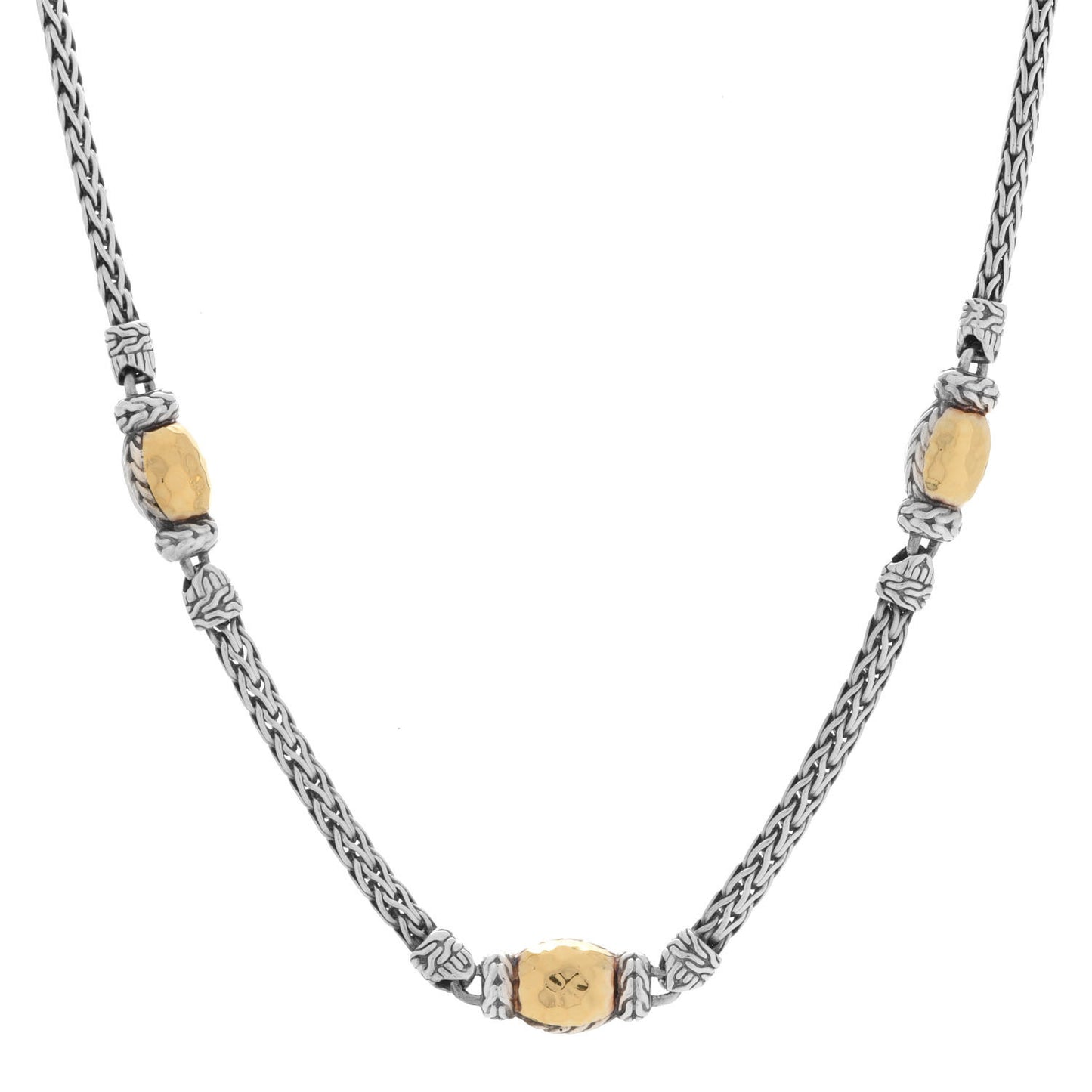 Sterling Silver 22K Yellow Gold Palu Station Necklace