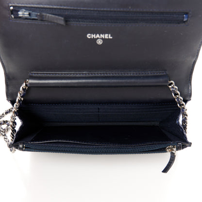 Chanel Snakeskin Wallet On Chain WOC Navy 5 of 12