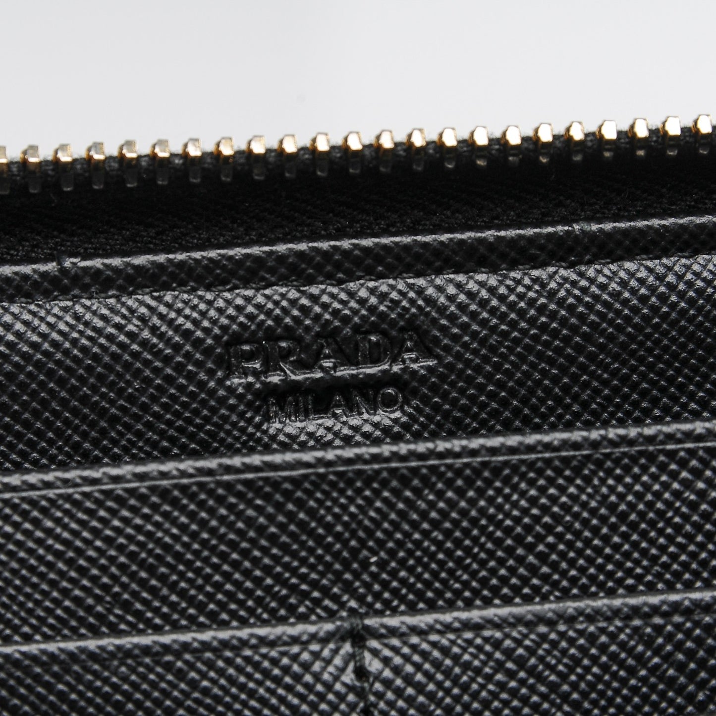 Saffiano Metal Large Zip Around Travel Wallet Nero Black