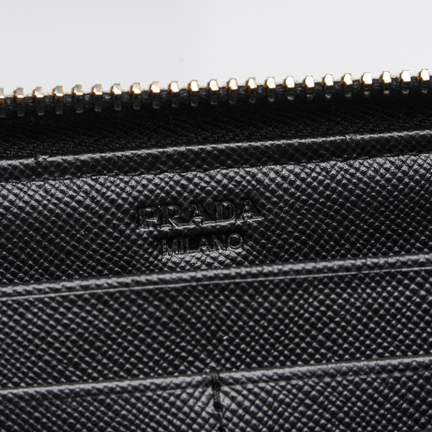 Prada Saffiano Metal Large Zip Around Travel Wallet Nero Black 6 of 6