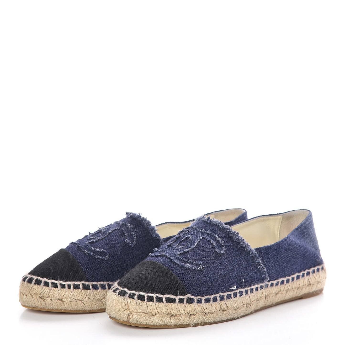 Denim Toile CC Espadrilles 38 Navy Black