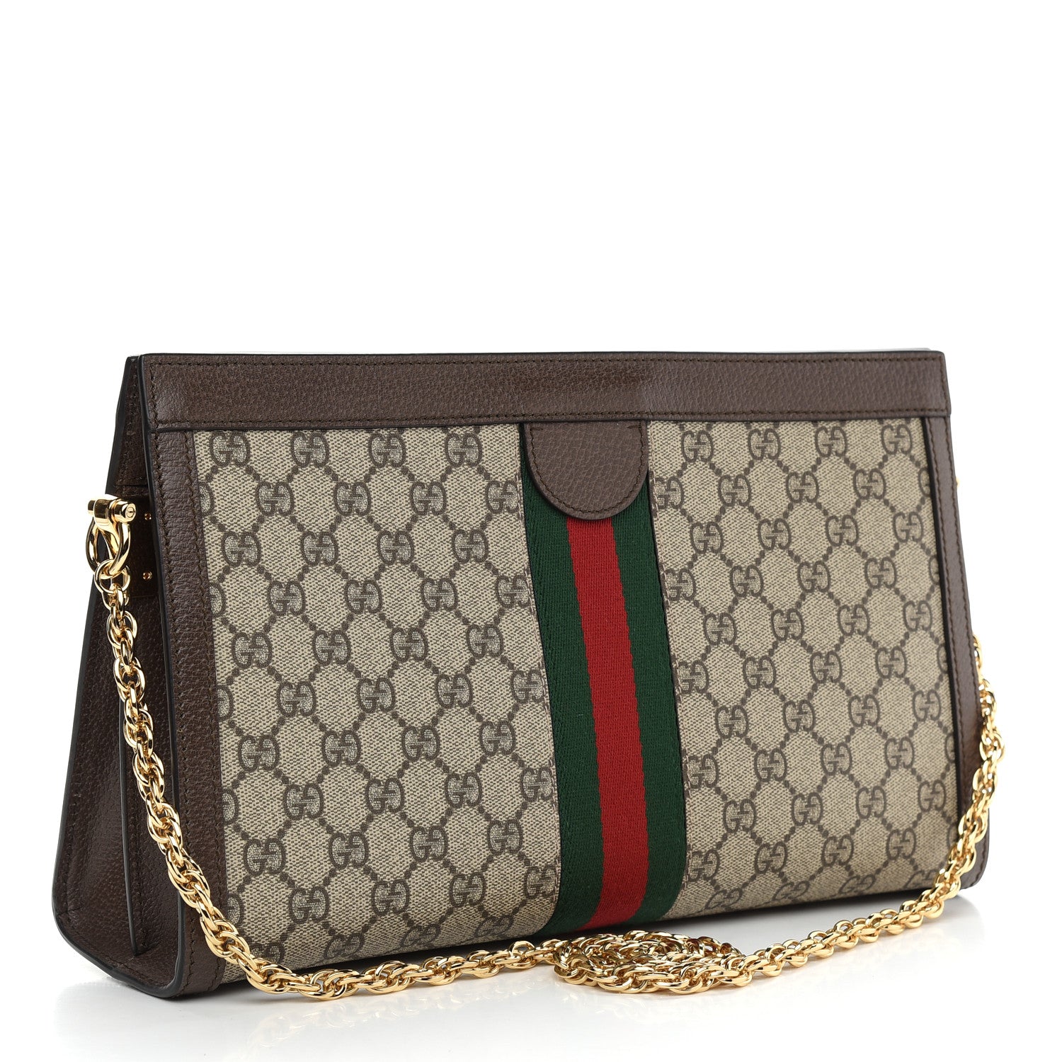 Gucci GG Supreme Monogram Web Medium Ophidia Chain Shoulder Bag Brown 3 of 9