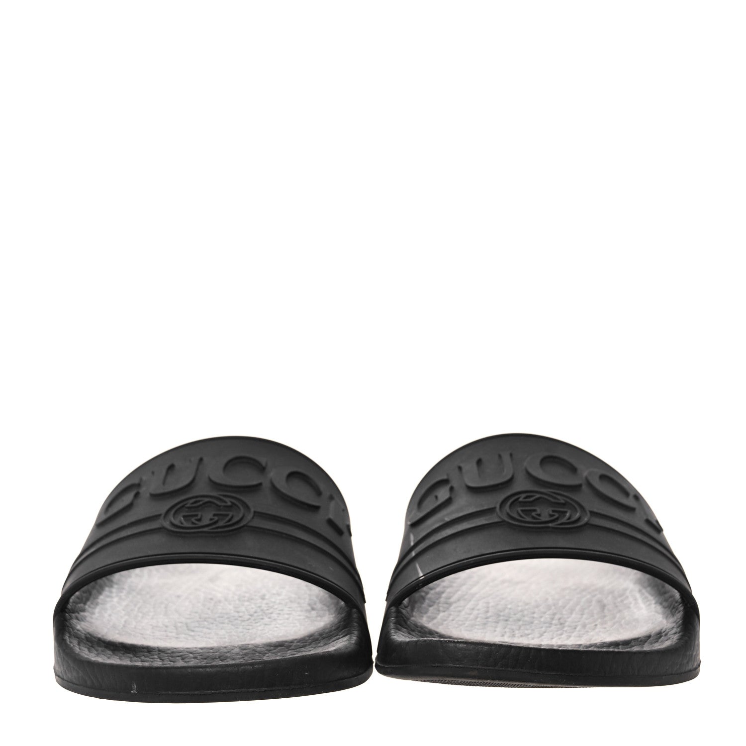 Gucci Rubber Womens Logo Slide Sandals 38 Black 2 of 12