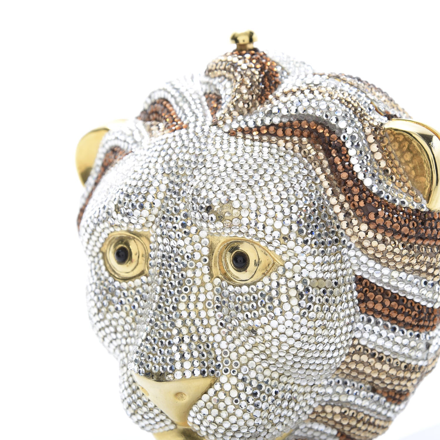 Judith Leiber Swarovski Crystal Lion King Minaudiere Clutch Silver Multicolor 13 of 15