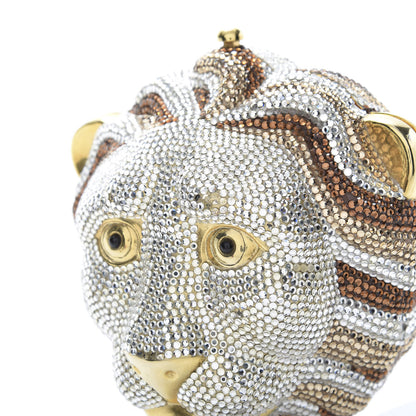 Judith Leiber Swarovski Crystal Lion King Minaudiere Clutch Silver Multicolor 13 of 15
