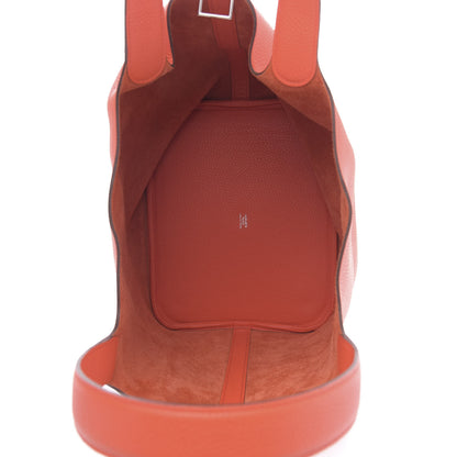 Hermes Taurillon Clemence Picotin 26 GM Orange Poppy 5 of 11