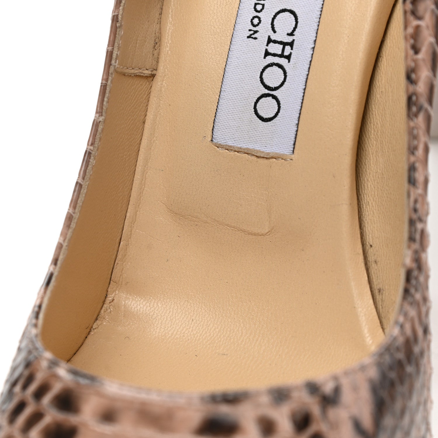 Jimmy Choo Elaphe Snakeskin 100 Pumps 37 Blush 11 of 11