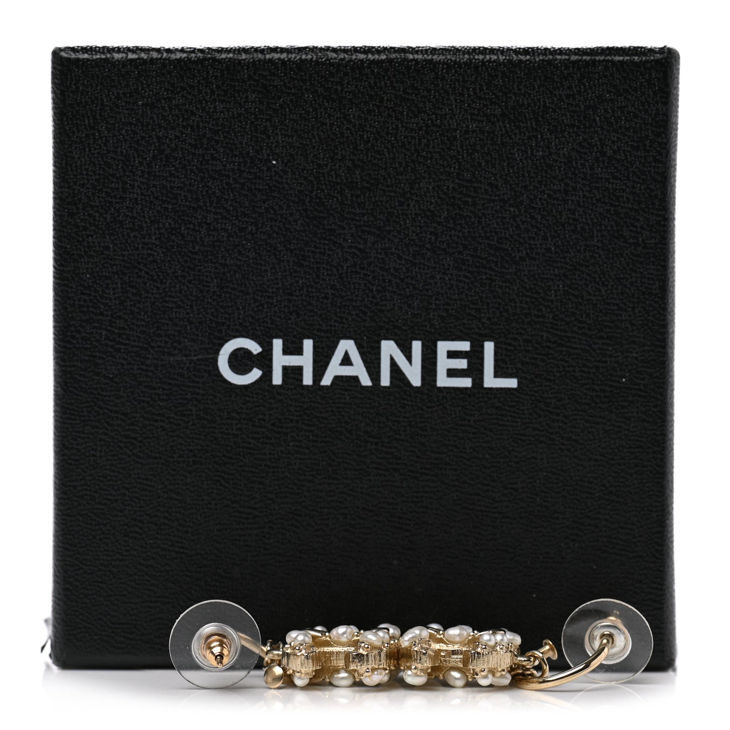Irregular Pearl CC Drop Earrings Gold