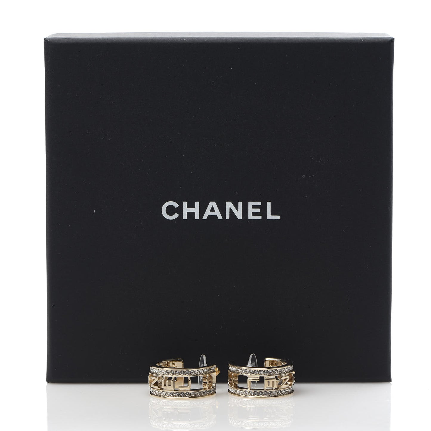 Metal Crystal Bow-tiful CC Hoop Earrings Gold