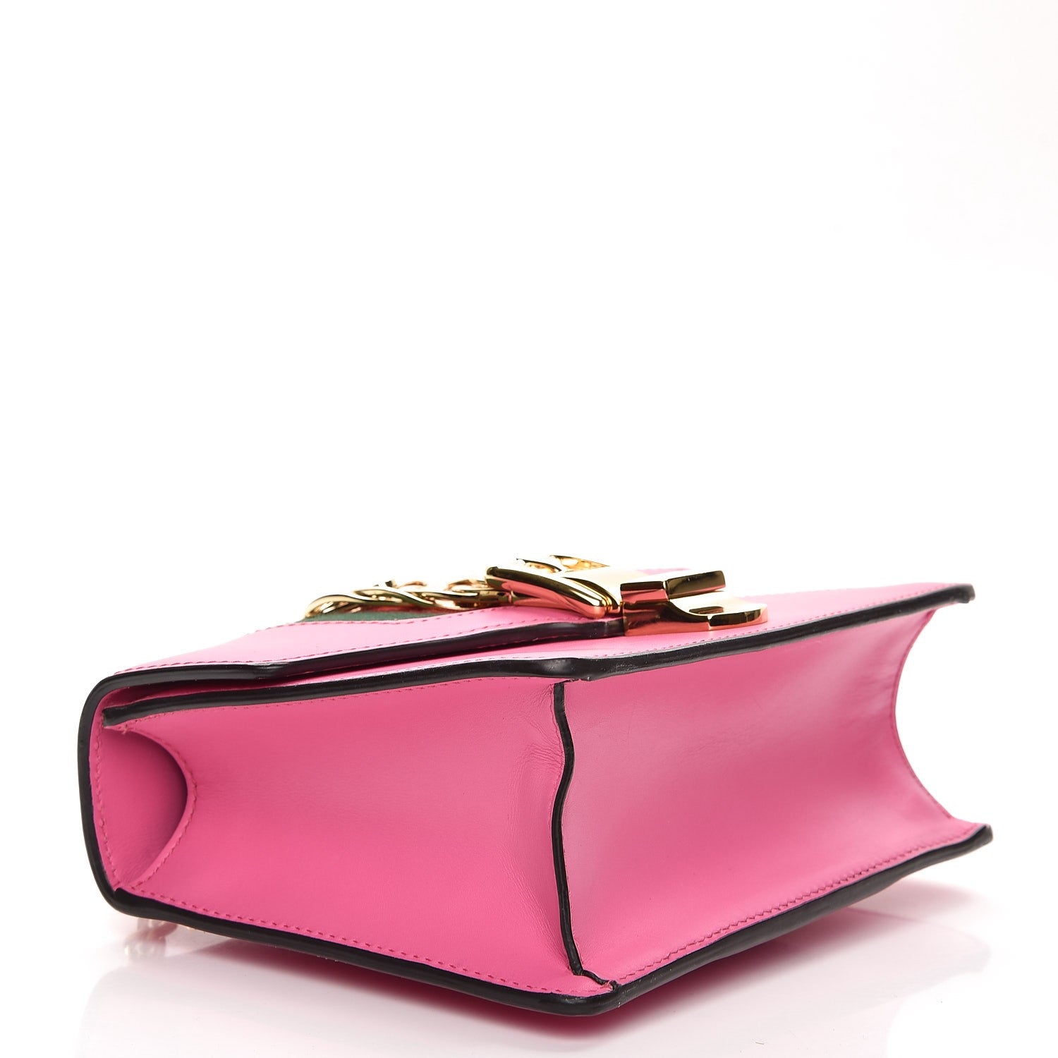 Gucci Vitello Fontanella Web Mini Sylvie Chain Shoulder Bag Pink Tropical Flower 4 of 7