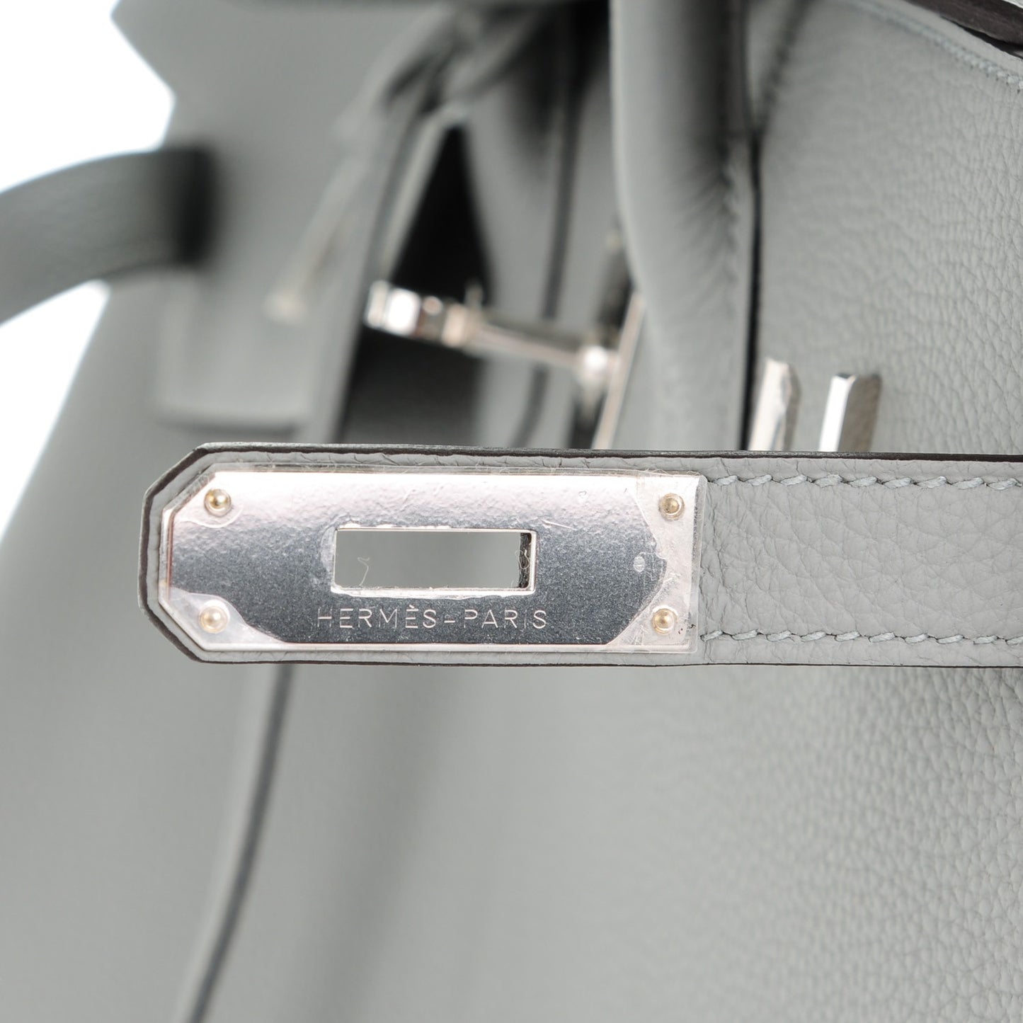 Togo Birkin 35 Gris Mouette Bleu Agate