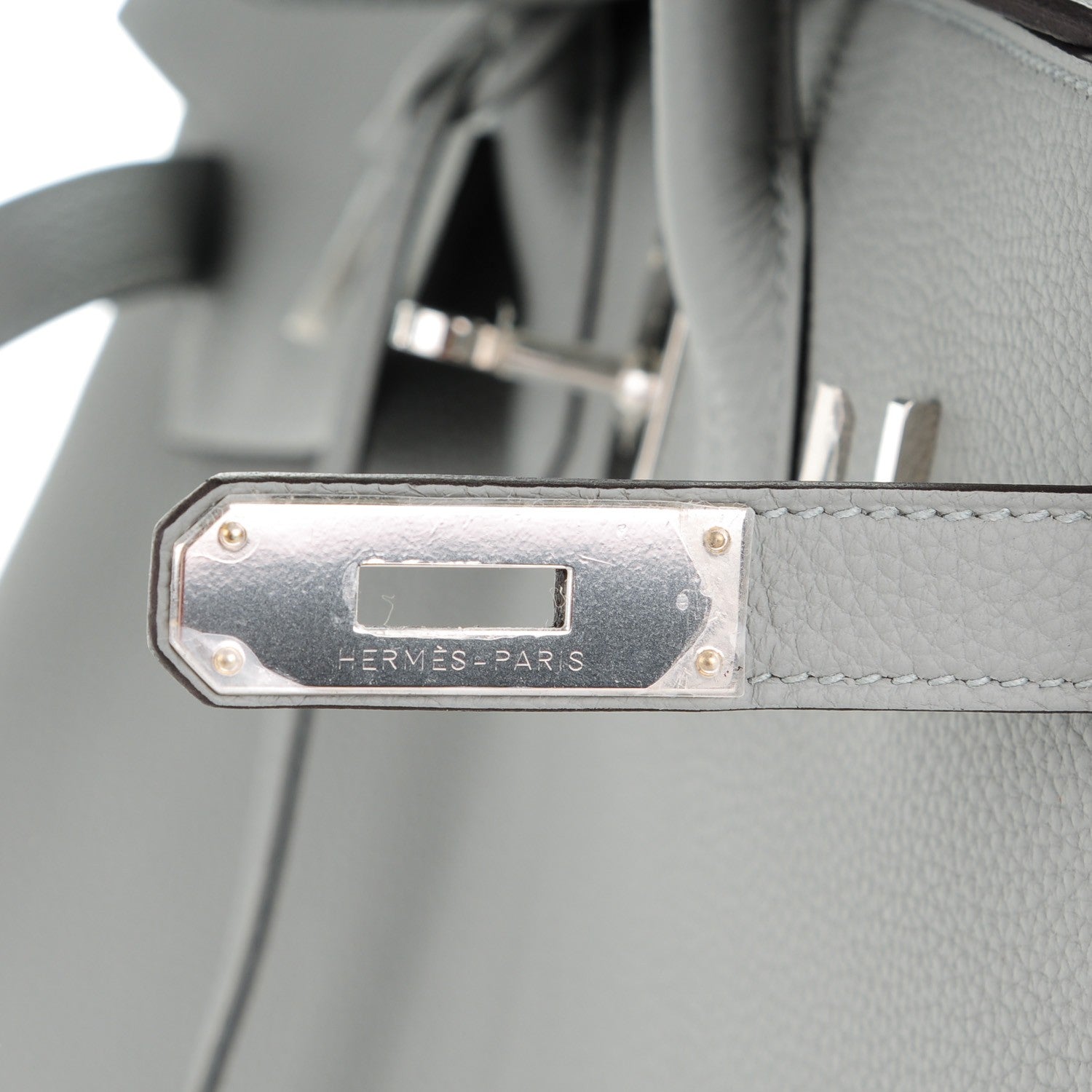 Hermes Togo Birkin 35 Gris Mouette Bleu Agate 9 of 24