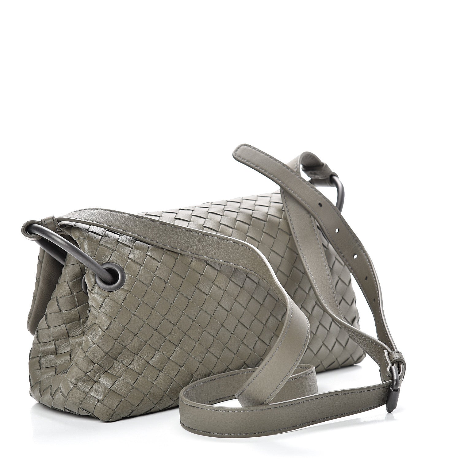 Bottega Veneta Nappa Intrecciato Flap Crossbody Grey 2 of 8