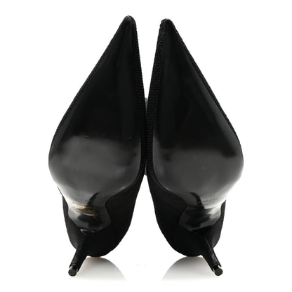 Balenciaga Textured Recycled Knit Logo Extreme Pointed Toe Knife 2.0 Booties 36 Black 6 of 8
