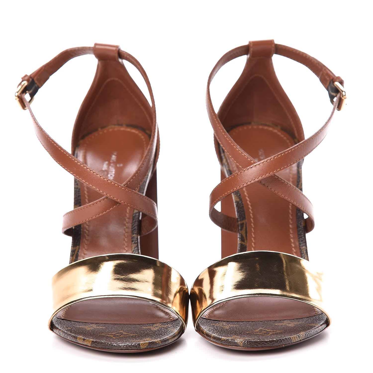 Louis Vuitton Calfskin Monogram Odyssey Heeled Sandals 39 2 of 8