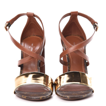 Louis Vuitton Calfskin Monogram Odyssey Heeled Sandals 39 2 of 8