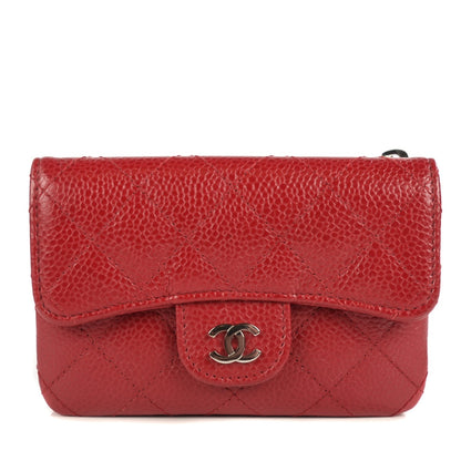 Chanel Caviar Quilted Coin Purse Red 1 of 8