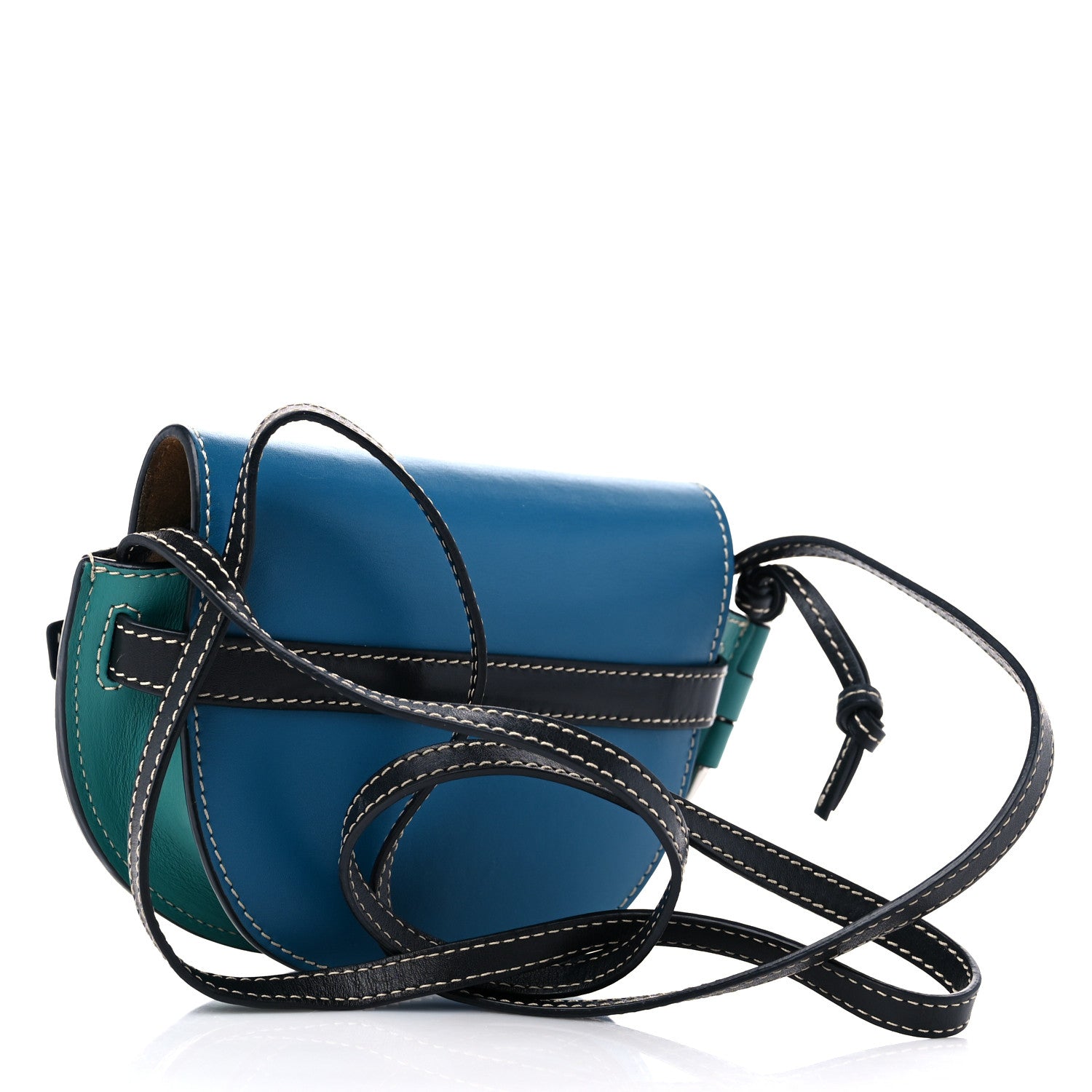 Loewe Calfskin Mini Gate Crossbody Bag Light Blue Green Black 3 of 8