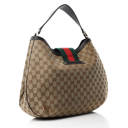 Gucci Monogram Large New Ladies Web Hobo Dark Brown 3 of 15