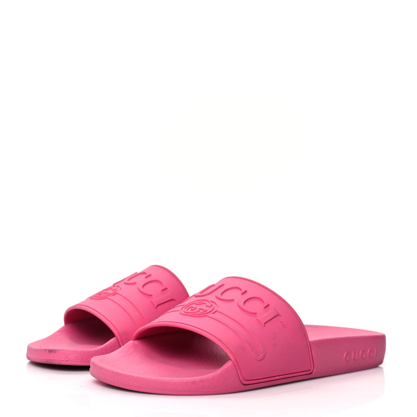 Rubber Womens Logo Slide Sandals 36 Fuchsia