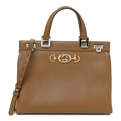 Gucci Grainy Calfskin Medium Zumi Top Handle Bag Friky Taupe 1 of 11