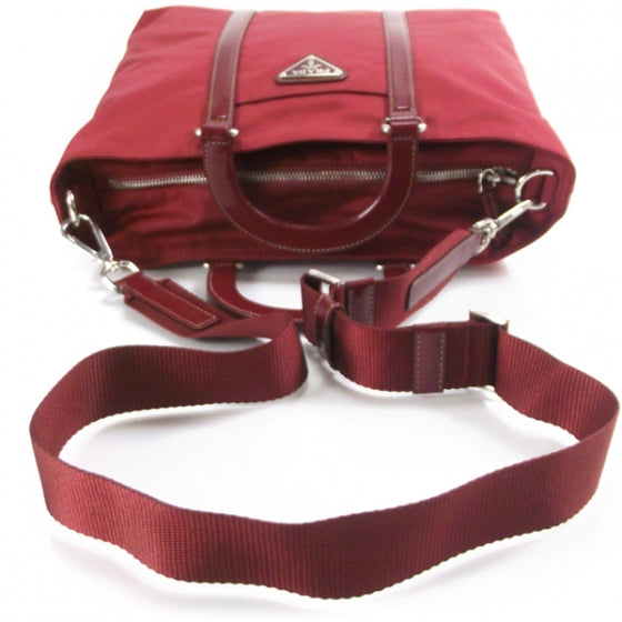 Nylon Tessuto Rosso Tote Bag