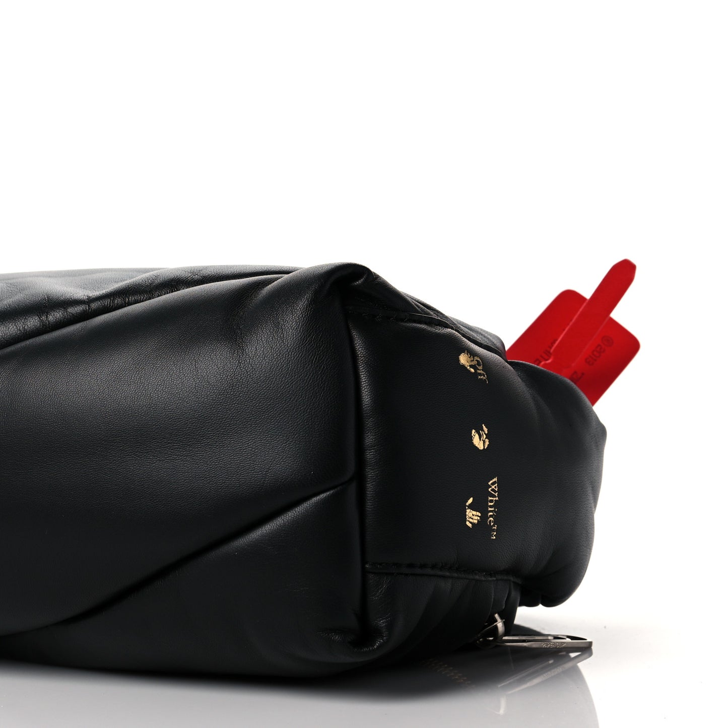 Calfskin Puffy Pump Pouch Crossbody Bag Black