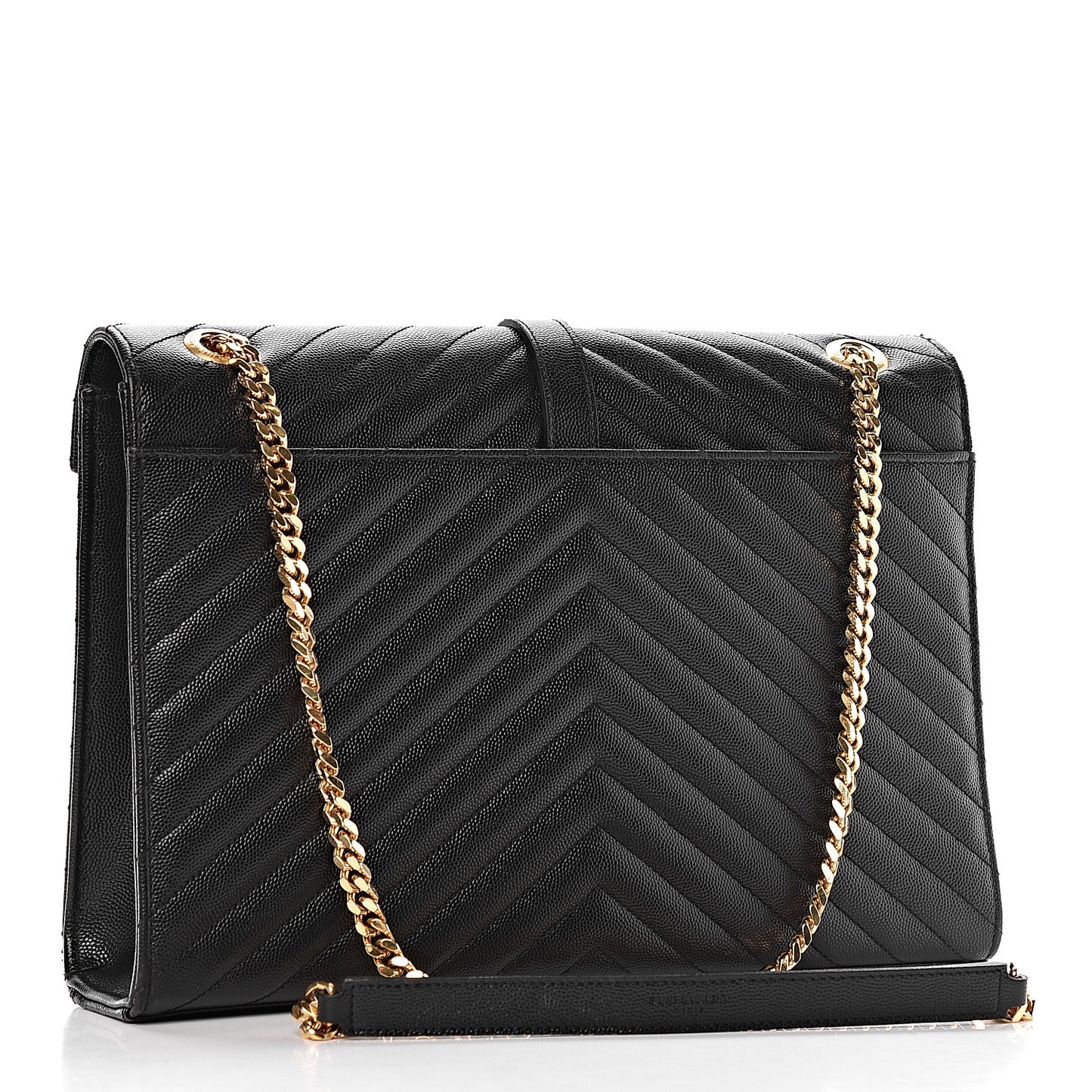 Grain De Poudre Matelasse Chevron Large Monogram Satchel Black