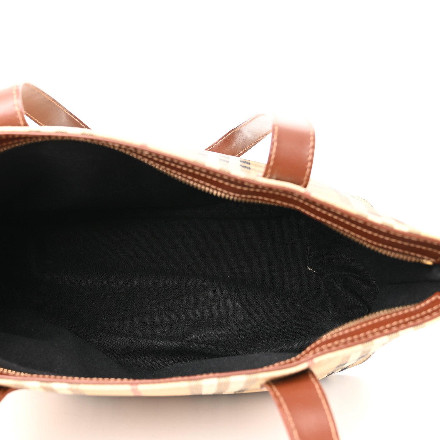 Burberry Haymarket Check Tote Brown 4 of 9