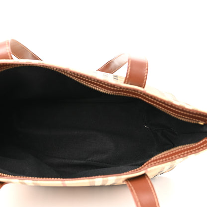 Burberry Haymarket Check Tote Brown 4 of 9