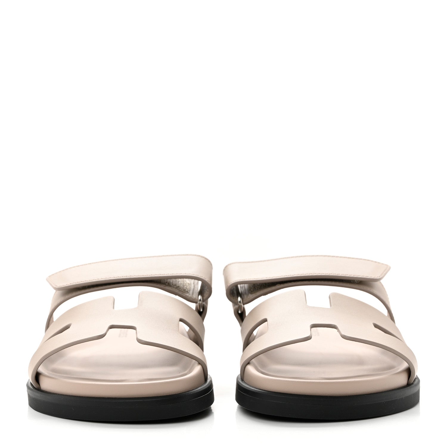 Hermes Calfskin Womens Chypre Sandals 36.5 Beige Mastic 2 of 9