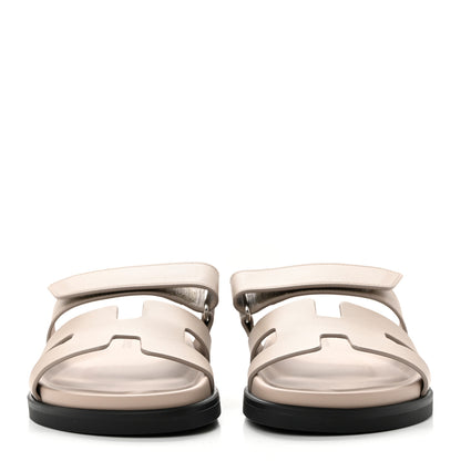 Hermes Calfskin Womens Chypre Sandals 36.5 Beige Mastic 2 of 9